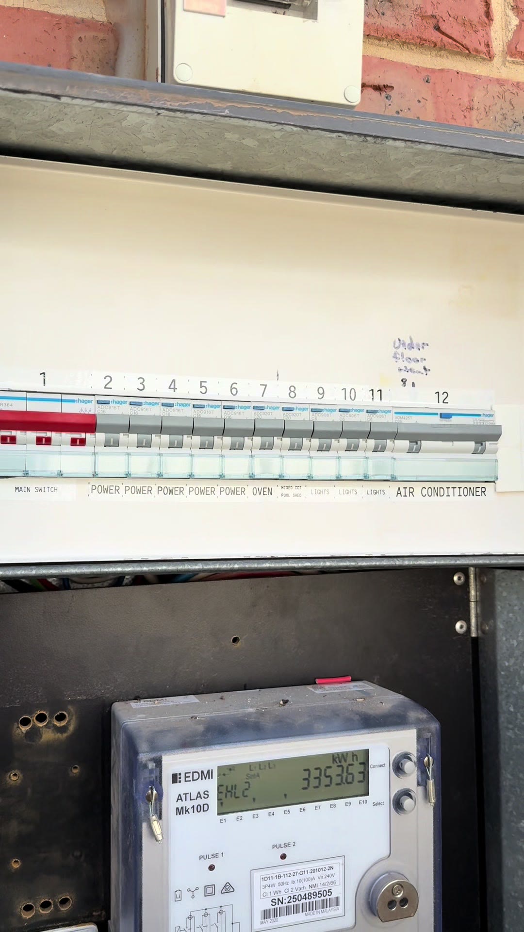 One old RCD protecting nine circuits