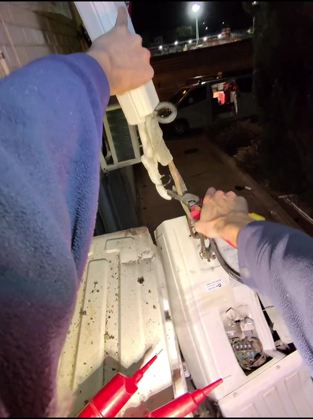 Midnight emergency callout — AC unit blew off the wall, Adelaide