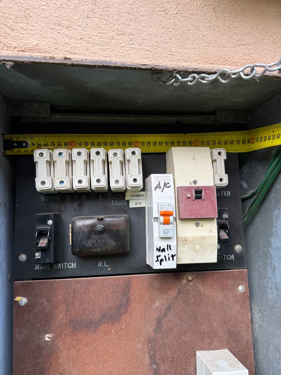 Ceramic fuses still in service, found on a safety check