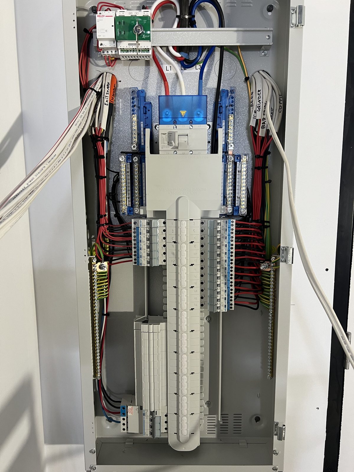 Commercial three-phase distribution board — Amped Up Electrical Adelaide