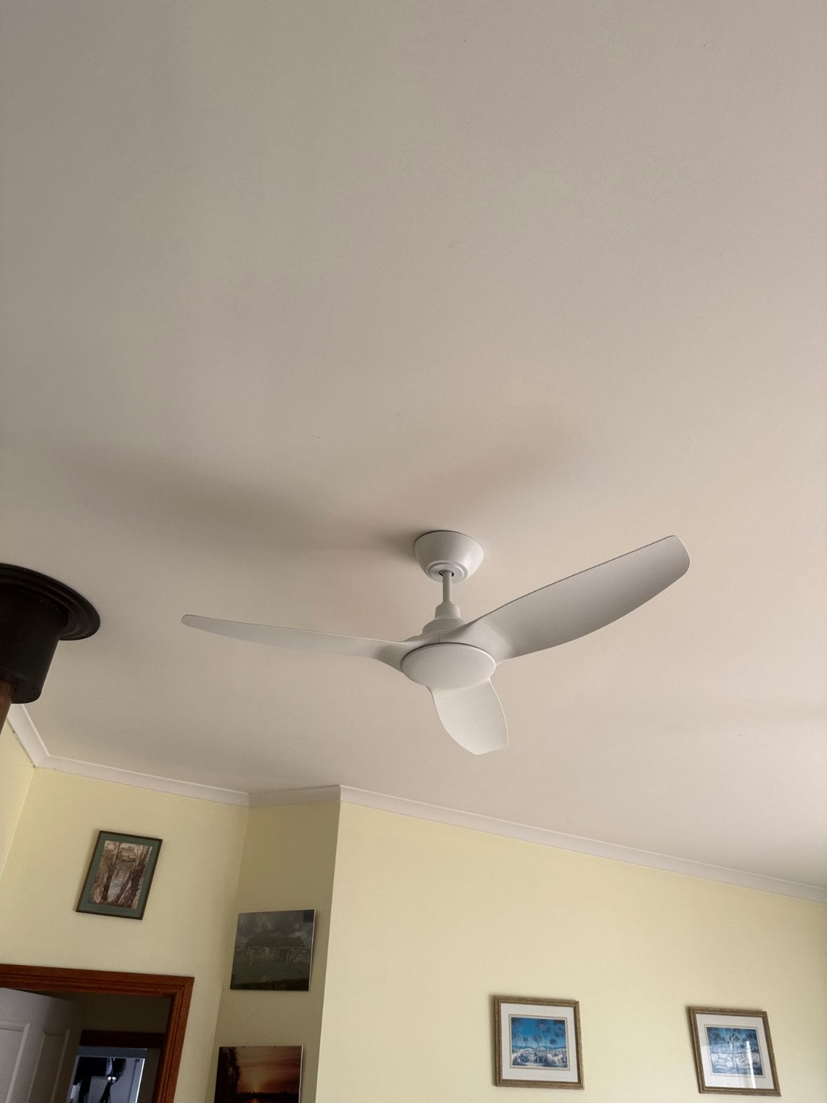 White ceiling fan installed in a Royston Park bedroom