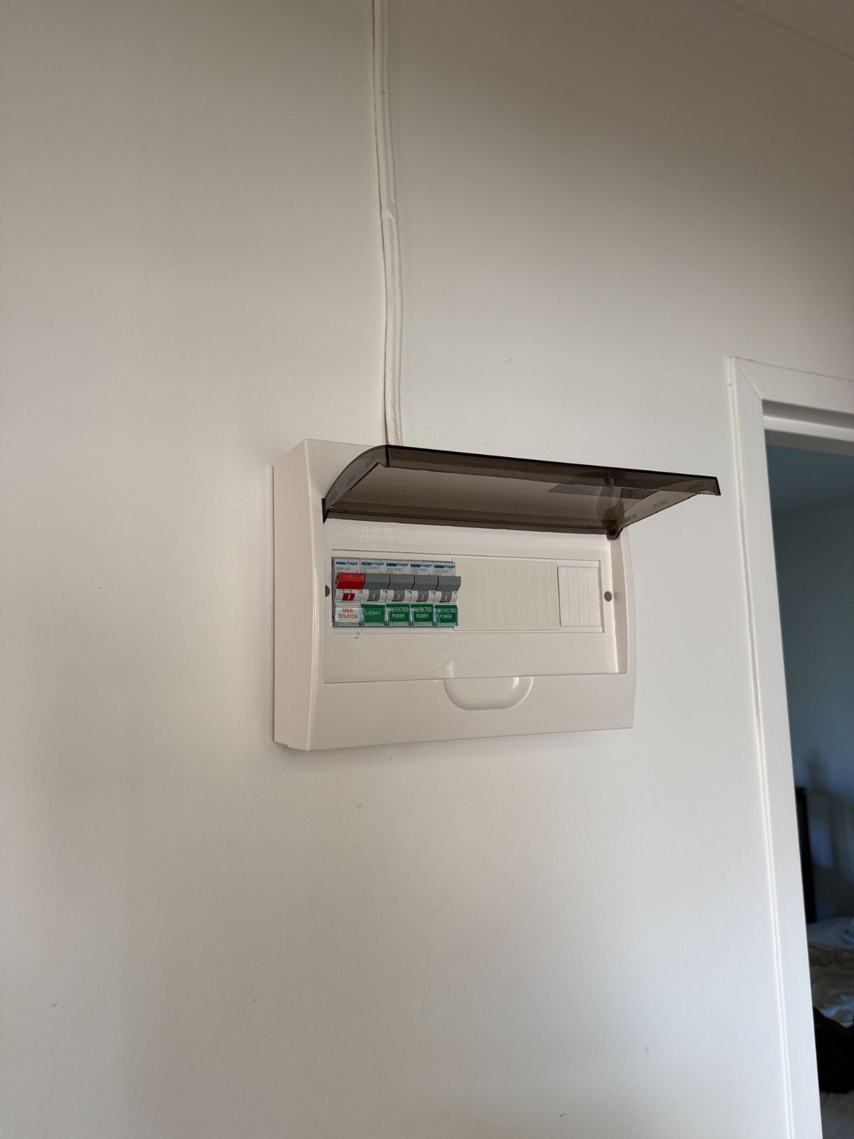 Finished Hager board at West Lakes replacing an old rewirable fuse board, circuits labelled