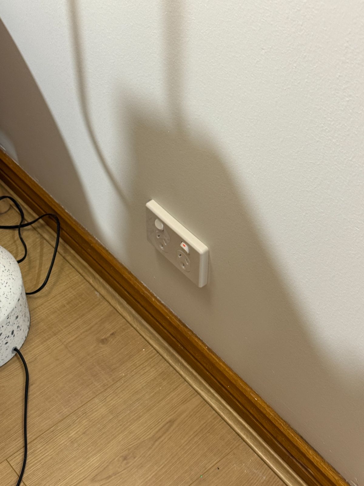 New double power point fitted above the skirting board