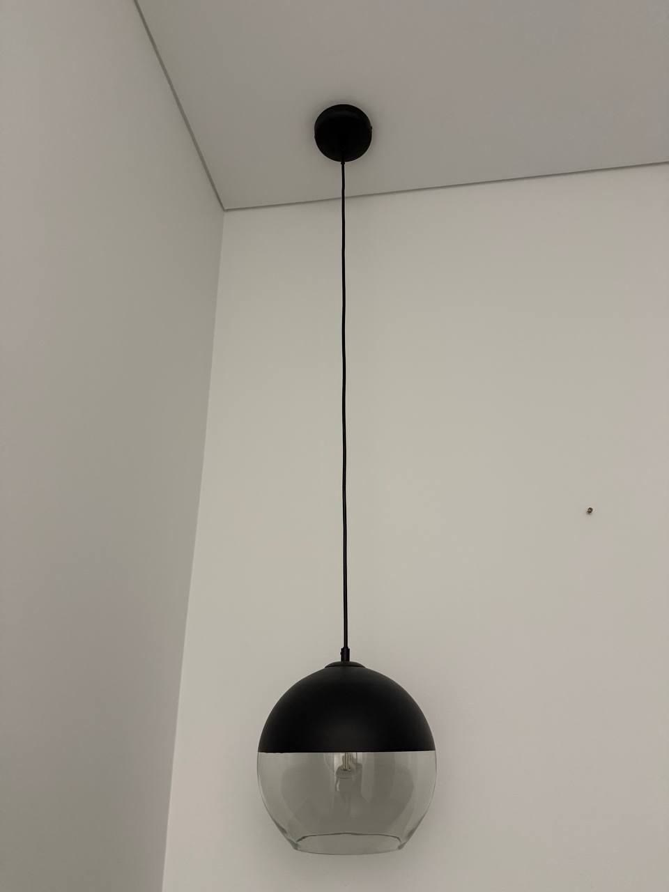 Black and glass globe pendant light