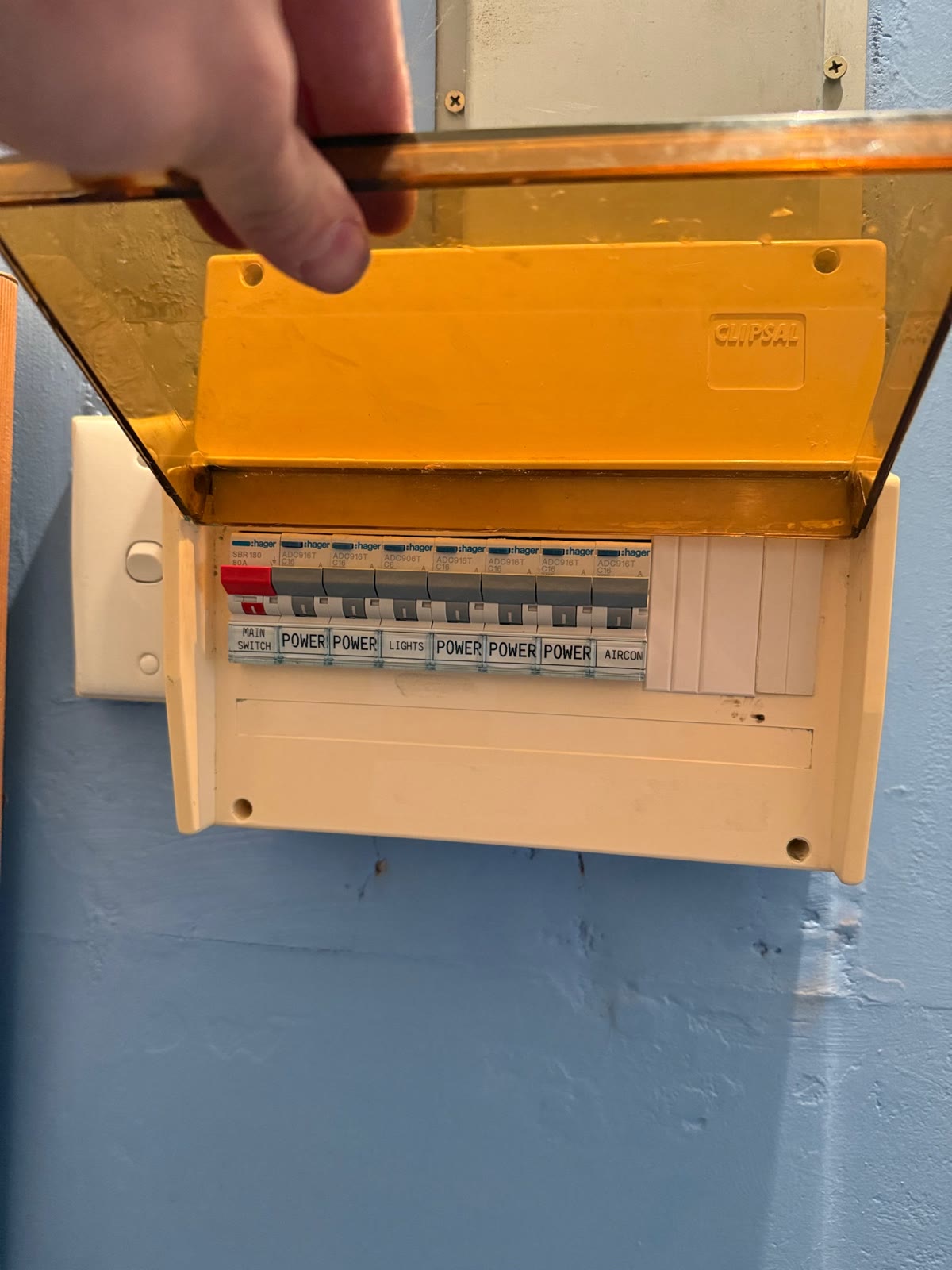 Royston Park switchboard after the upgrade, every circuit on its own RCBO and labelled